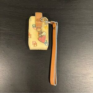 Vintage Dooney Bourke Cell Phone Case Wristlet Lipstick Holder Logo Bag Charm